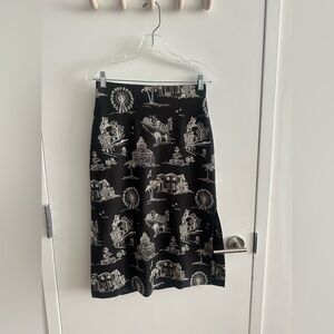 Maje Embroidered Midi Skirt w/Slit